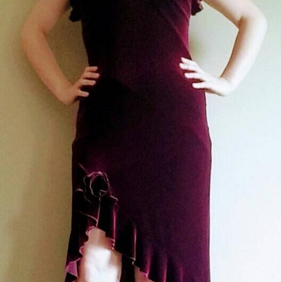 Vintage 1930's Inspired Red Wine Velvet Bias Dress - Picture 9 of 16